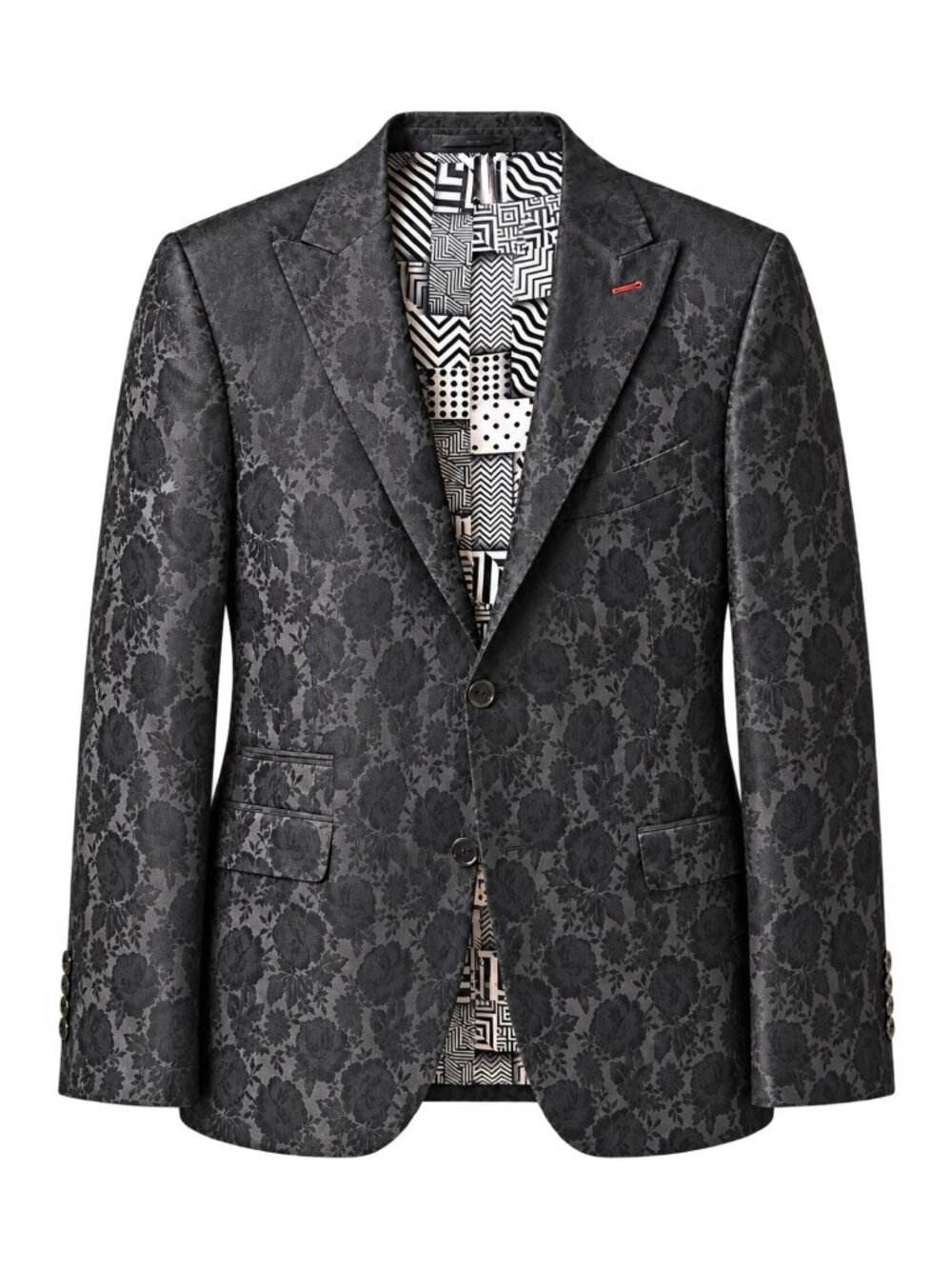 Avenue 21 Black Floral Jacquard Blazer Evening Sport Coat Dinner Jacket 42R NWT